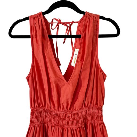 Anthropologie Maeve Tiered Midi Dress in Coral Rose - Picture 5 of 6